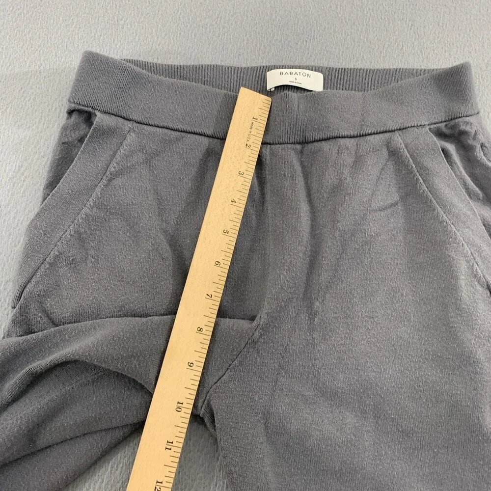 Aritizia Babaton Sweatpants Womens Small Gray Knit Jogger Elastic Waist Pockets